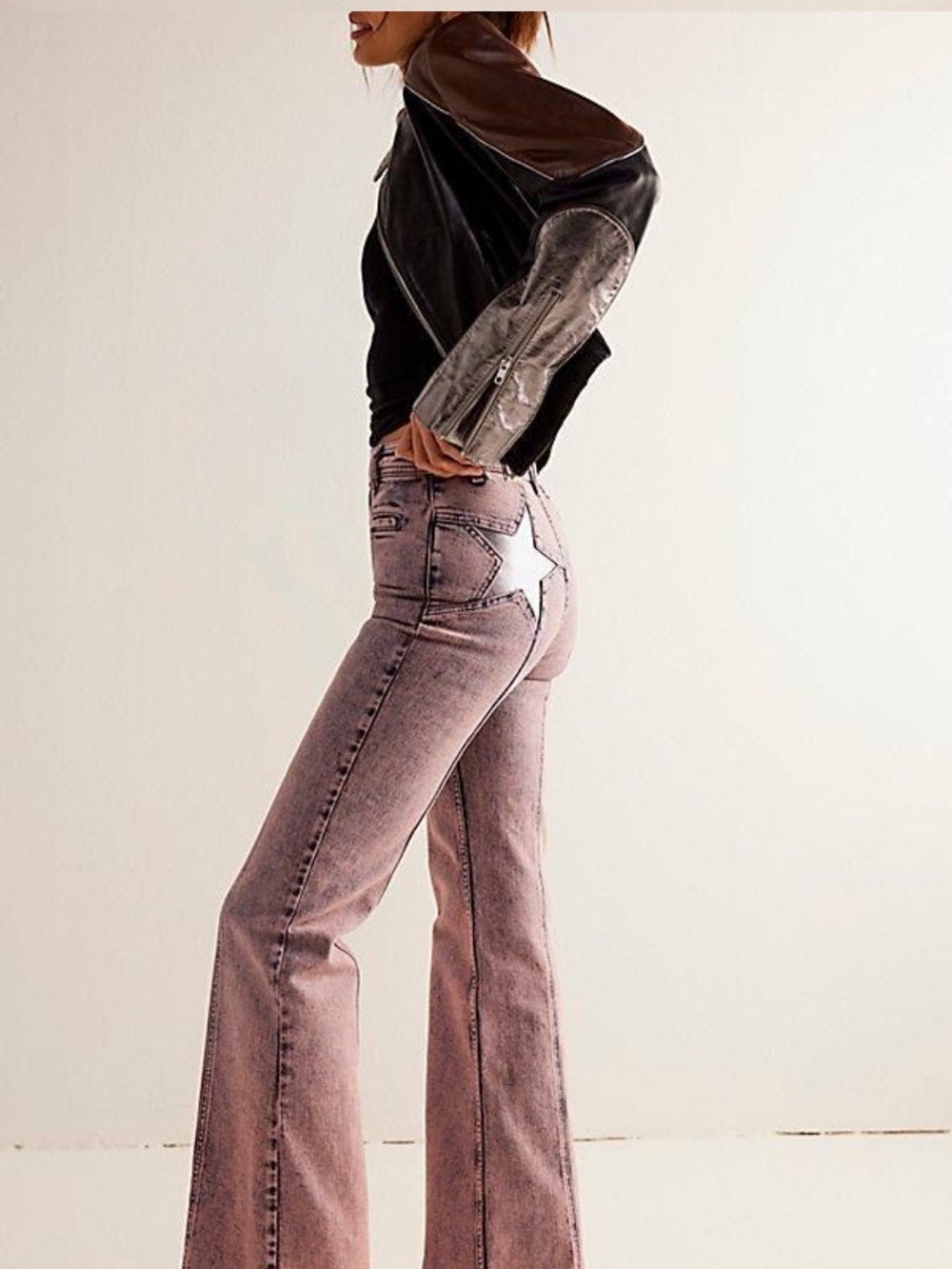 Free People Firecraker Flare Jeans Lilac 31S